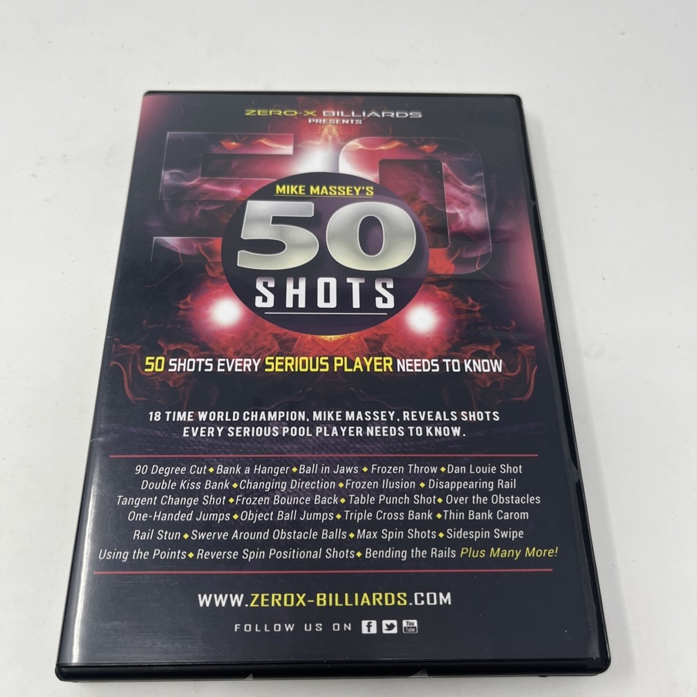 Mike Massey's 50 Shots DVD Set Zero-X Billiards Serious Player Needs To Know